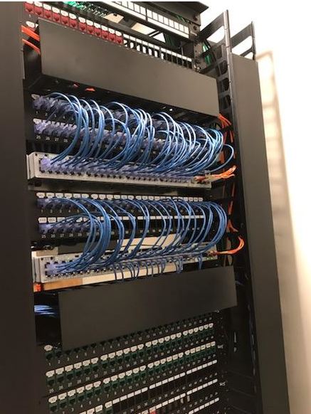 server rack with patch panel