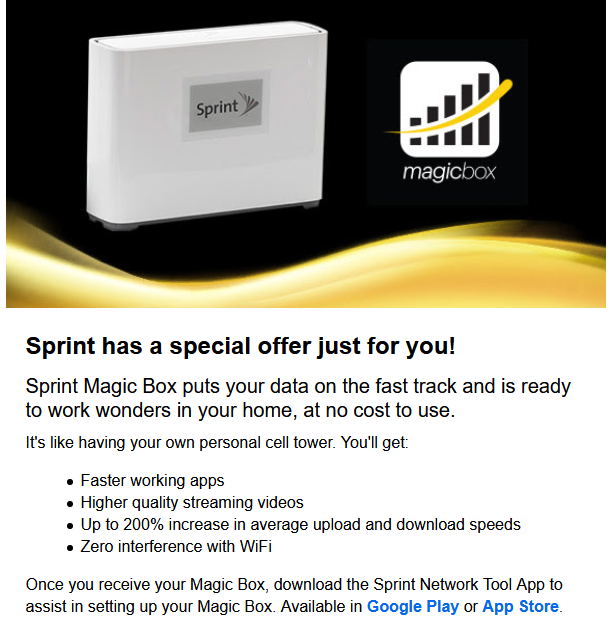 Sprint offers magic box