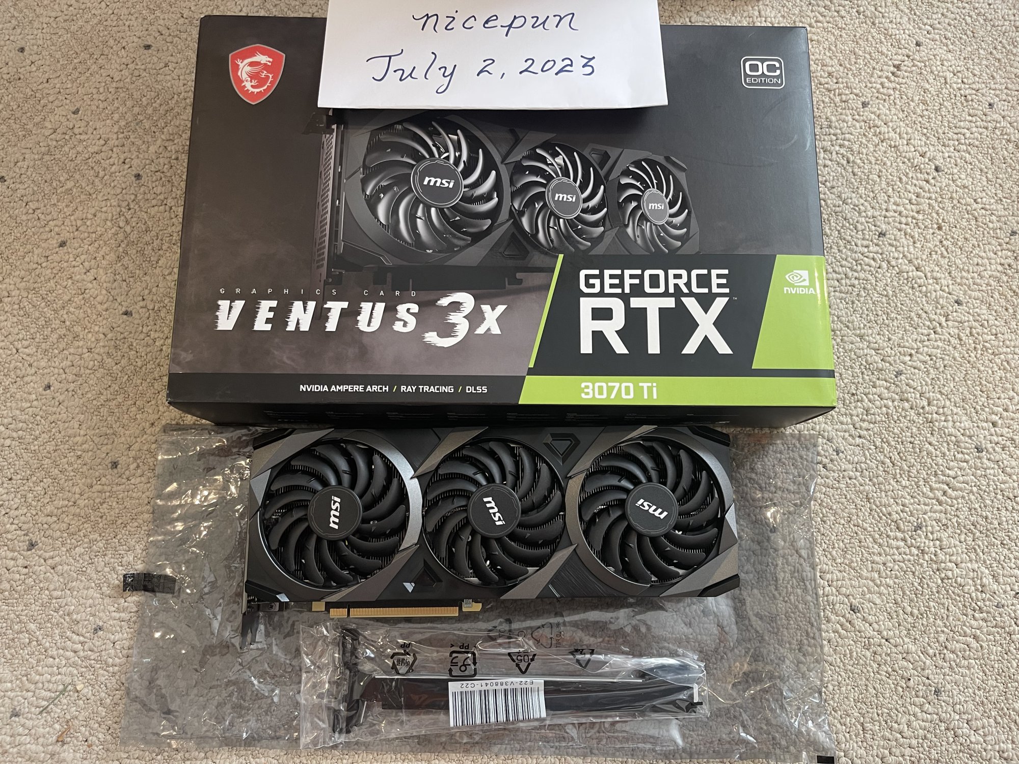 SOLD**FS: GeForce RTX 3070 Ti VENTUS 3X 8G OC | [H]ard|Forum