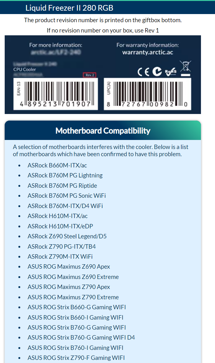 Anyone using an Arctic Freezer II (280/360) with an Asus 790