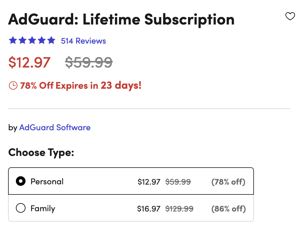 adguard personal vs family