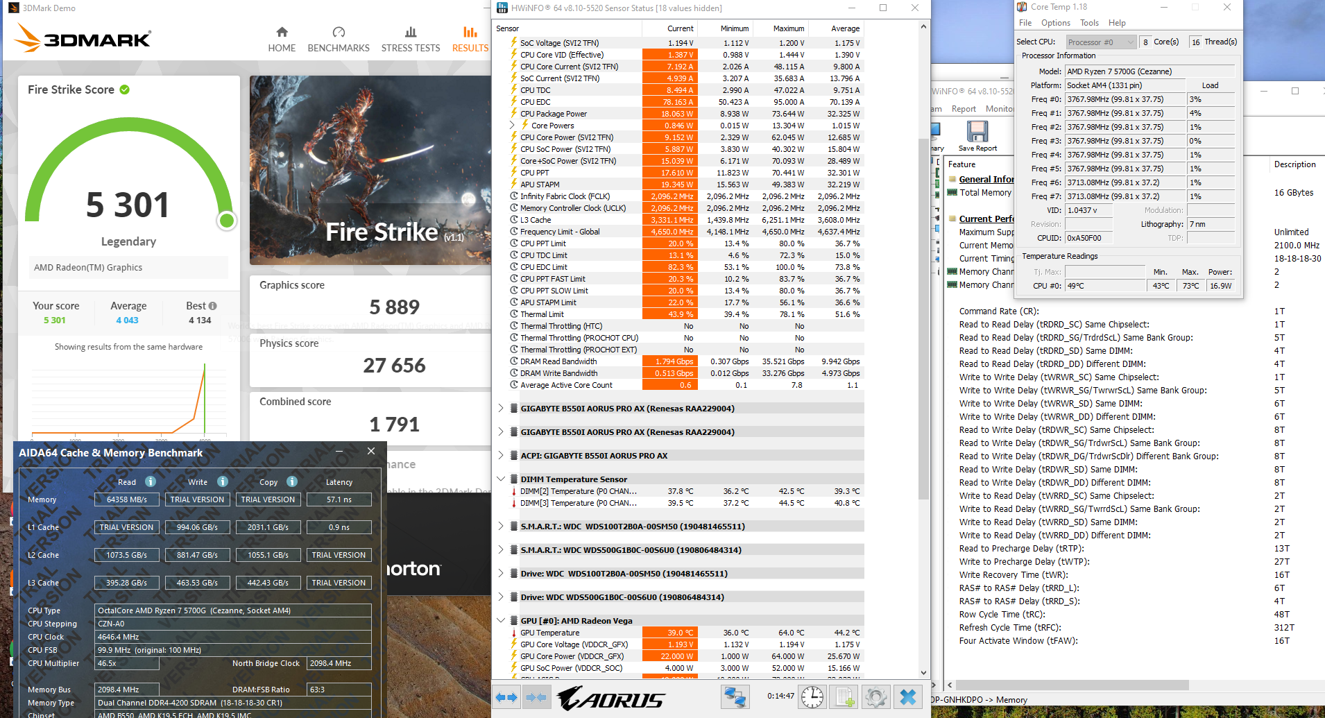 Ryzen 5700g fun with Firestrike and Timespy | [H]ard|Forum