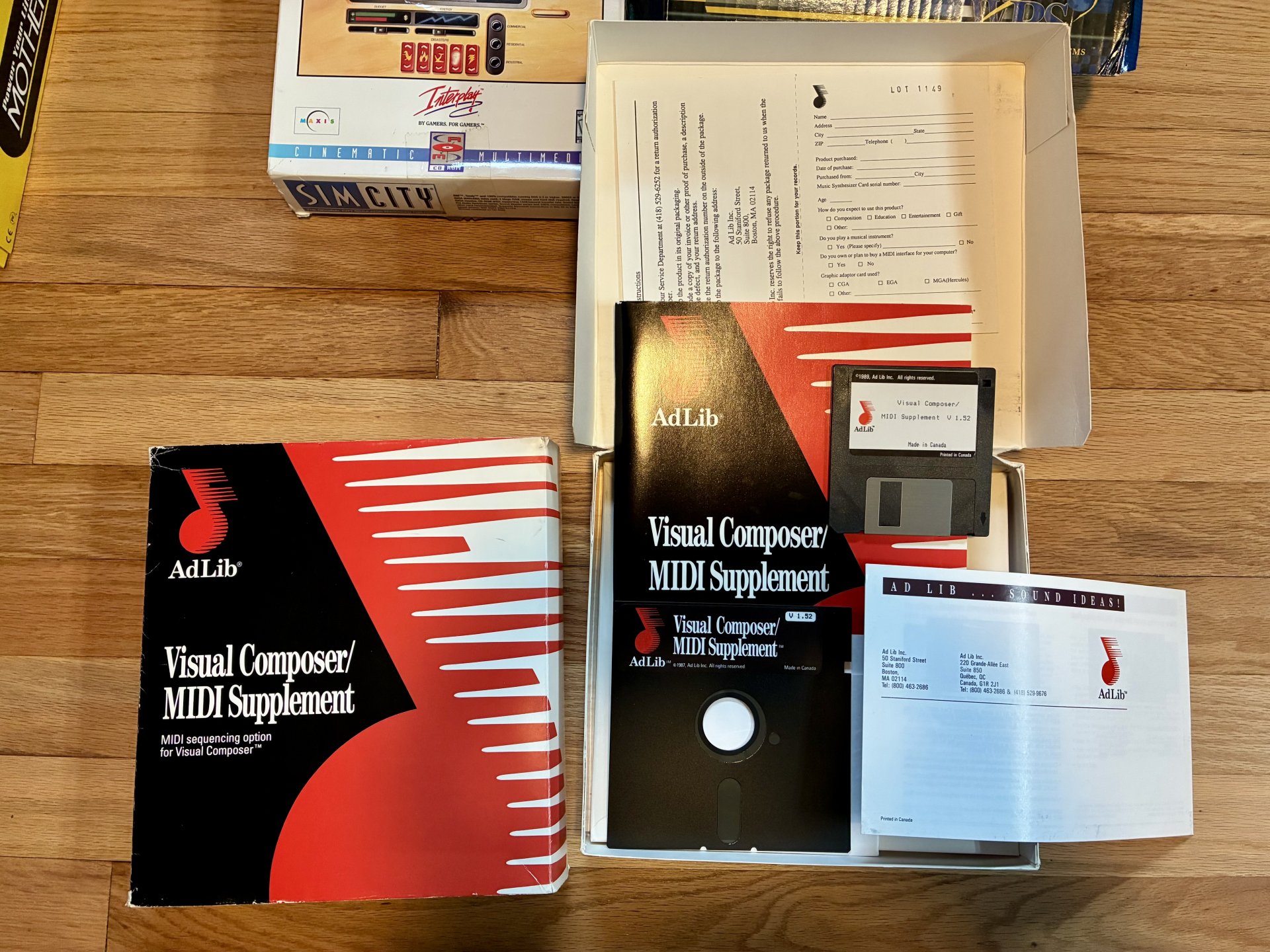 AdLib Sound Card Boxed with Visual Composer MIDI Supplement Boxed | [H ...